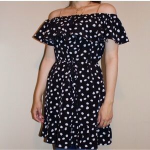 Merona black and White Ruffled Tiered Mini Sundress